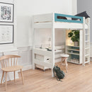 Manis Classic White High Sleeper Bed by Lavishway | Wooden Beds-26241