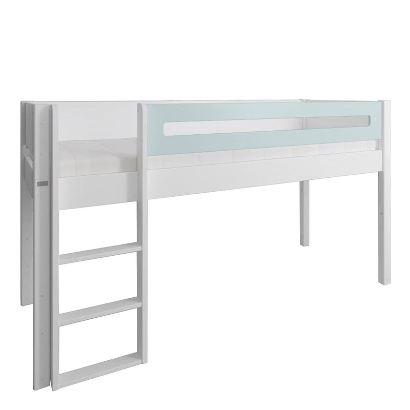 Manis White Mid Sleeper Bed in Azure Mint by Lavishway | Wooden Beds-26349