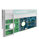 Manis White Mid Sleeper Bed in Azure Mint by Lavishway | Wooden Beds-26347