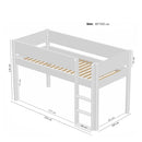 Manis White Mid Sleeper Bed in Azure Mint by Lavishway | Wooden Beds-26350