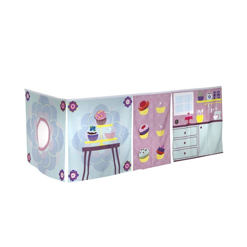 Manis White Mid Sleeper Bed In Dusty Pink by Lavishway | Wooden Beds-26271