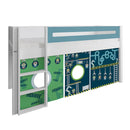 Manis White Mid Sleeper Bed in Petroleum Blue by Lavishway | Wooden Beds-26235