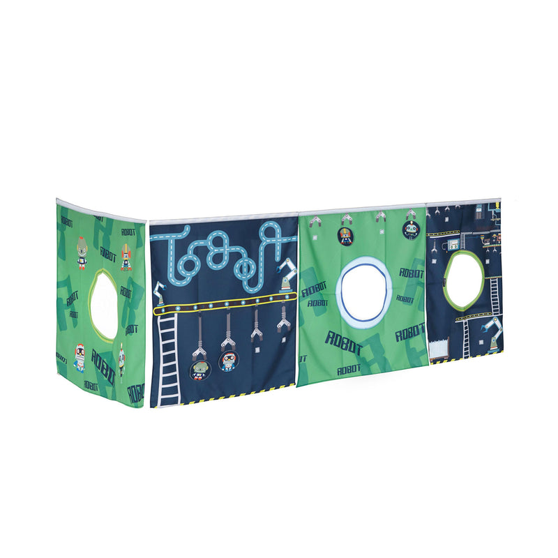 Manis White Mid Sleeper Bed in Petroleum Blue by Lavishway | Wooden Beds-26238