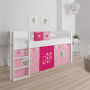 Manis White Mid Sleeper Bed in Silver Grey by Lavishway | Wooden Beds-26312