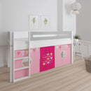 Manis White Mid Sleeper Bed in Silver Grey by Lavishway | Wooden Beds-26327