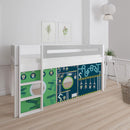 Manis White Mid Sleeper Bed in Silver Grey by Lavishway | Wooden Beds-26311