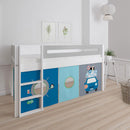 Manis White Mid Sleeper Bed in Silver Grey by Lavishway | Wooden Beds-26310