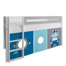 Manis White Mid Sleeper Bed in Silver Grey by Lavishway | Wooden Beds-26319