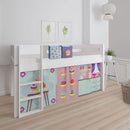 Manis White Mid Sleeper Bed in Silver Grey by Lavishway | Wooden Beds-26314