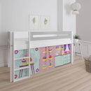 Manis White Mid Sleeper Bed in Silver Grey by Lavishway | Wooden Beds-26316