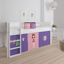 Manis White Mid Sleeper Bed in Silver Grey by Lavishway | Wooden Beds-26313