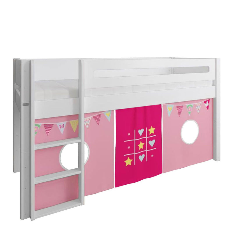 Manis White Mid Sleeper Bed in Snow White by Lavishway | Wooden Beds-26360