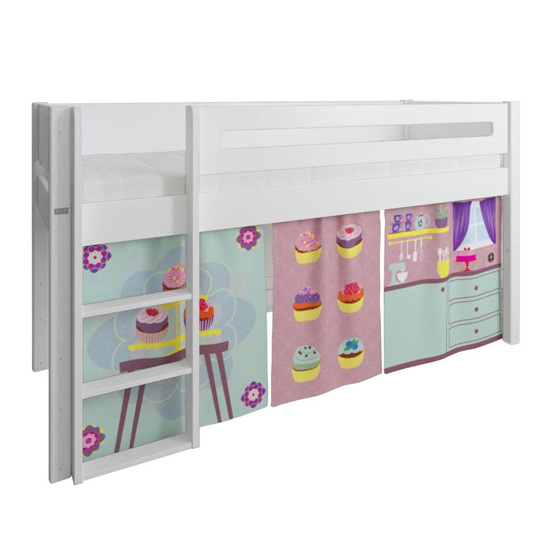 Manis White Mid Sleeper Bed in Snow White by Lavishway | Wooden Beds-26358