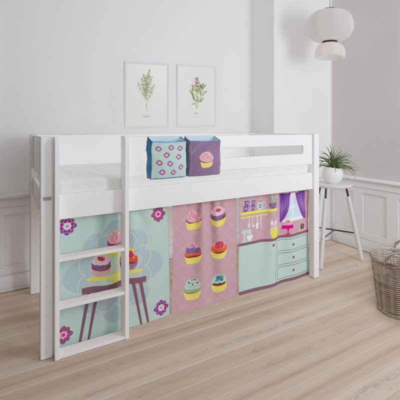 Manis White Mid Sleeper Bed in Snow White by Lavishway | Wooden Beds-26356