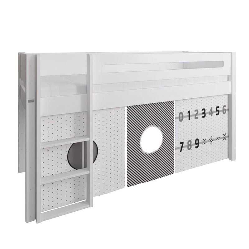 Manis White Mid Sleeper Bed in Snow White by Lavishway | Wooden Beds-26363