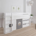 Manis White Mid Sleeper Bed in Snow White by Lavishway | Wooden Beds-26357