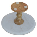 Marble Top & Wooden Base Cake Stand by Lavishway | -22305