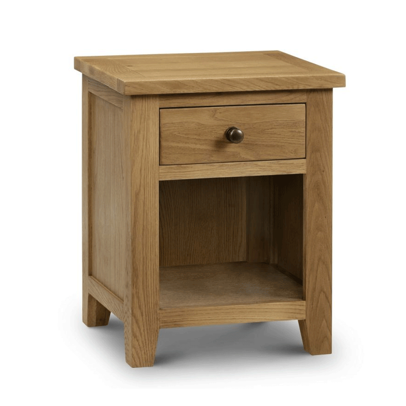 Marlborough Solid Oak 1 Drawer Bedside Table by Lavishway | Bedside Tables-61726