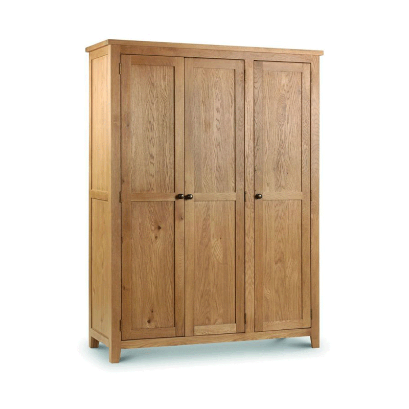Marlborough Solid Oak 3 Doors Wardrobe by Lavishway | Wardrobe-61708