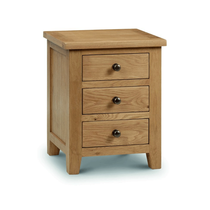 Marlborough Solid Oak 3 Drawers Bedside Table by Lavishway | Bedside Tables-61704