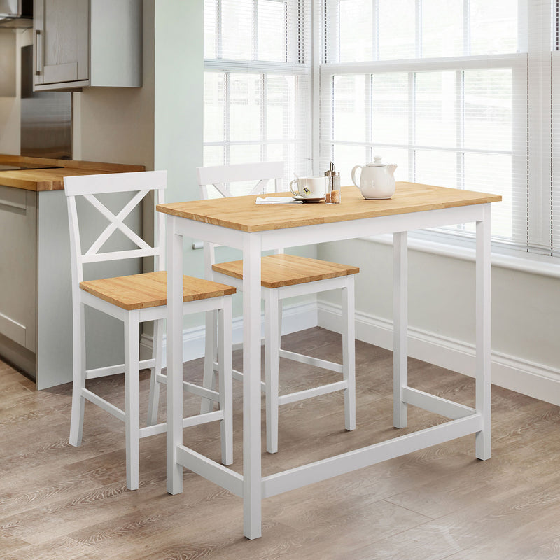 Marlow Ivory Painted Hardwood Bar Set by Lavishway | Bar Set-61716