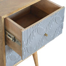 Martino Carved Grey 2 Drawers Bedside Cabinet by Lavishway | Bedside Tables-59983