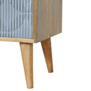 Martino Carved Grey 2 Drawers Bedside Cabinet by Lavishway | Bedside Tables-59986