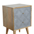 Martino Carved Grey 2 Drawers Bedside Cabinet by Lavishway | Bedside Tables-59982