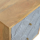 Martino Carved Grey 2 Drawers Bedside Cabinet by Lavishway | Bedside Tables-59984