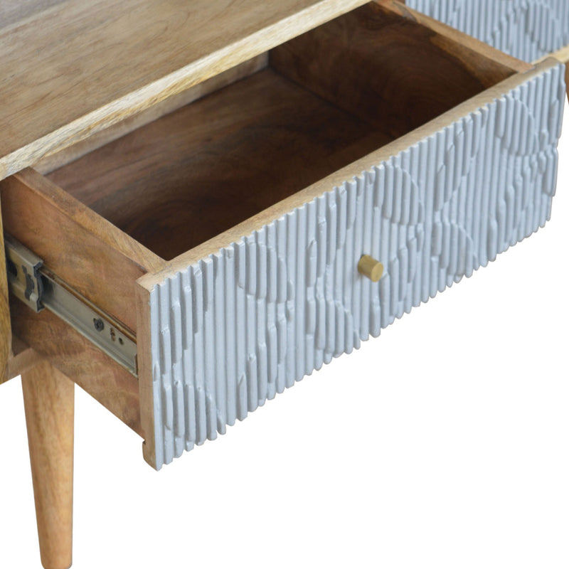 Martino Carved Grey 2 Drawers Media Unit by Lavishway | TV Units Cabinets-59927