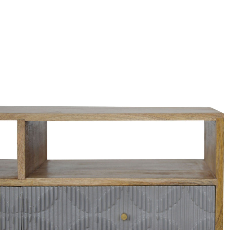 Martino Carved Grey 2 Drawers Media Unit by Lavishway | TV Units Cabinets-59928
