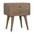 Martino 2 Drawers Curved Bedside Table by Lavishway | Bedside Tables-21344