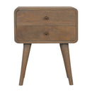 Martino 2 Drawers Curved Bedside Table by Lavishway | Bedside Tables-21347