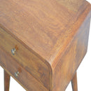 Martino 2 Drawers Curved Bedside Table by Lavishway | Bedside Tables-21356