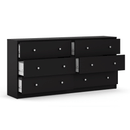 May Black Wooden 6 Chest Of Drawers by Lavishway | Chest Of Drawers-49836