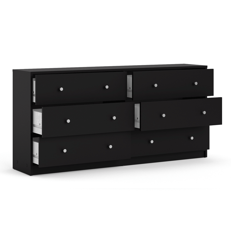 May Black Wooden 6 Chest Of Drawers by Lavishway | Chest Of Drawers-49836