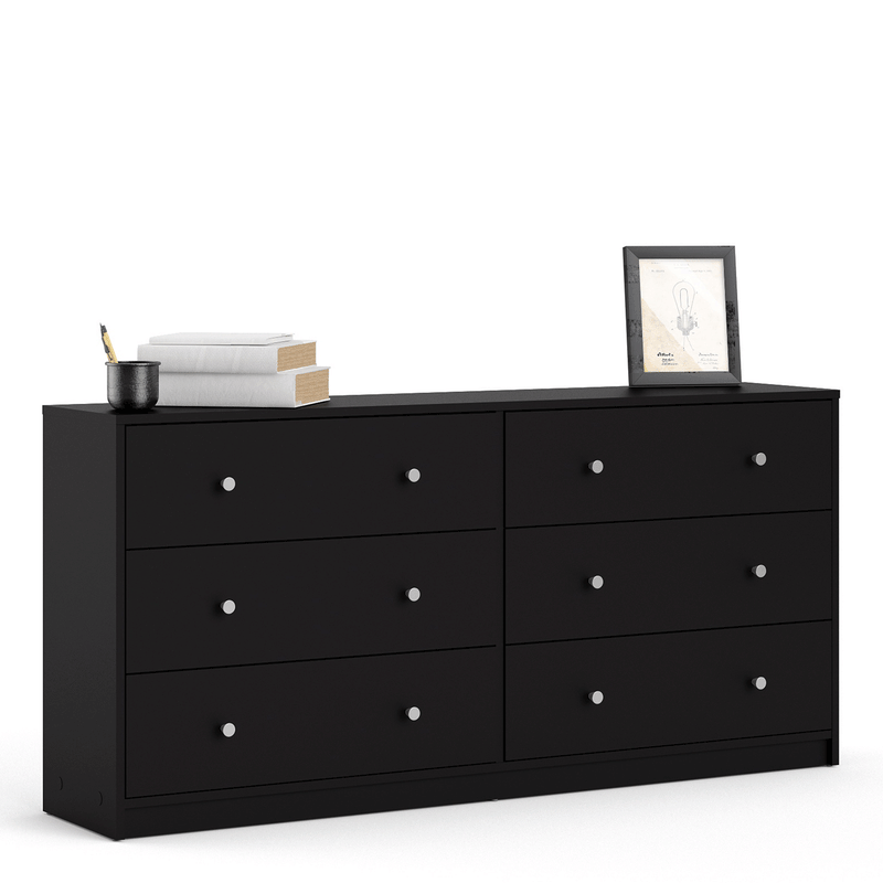 May Black Wooden 6 Chest Of Drawers by Lavishway | Chest Of Drawers-49838