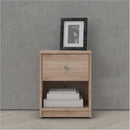 May Oak Finish 1 Drawer Bedside Table by Lavishway | Bedside Tables-49830
