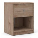 May Oak Finish 1 Drawer Bedside Table by Lavishway | Bedside Tables-49834