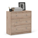 May Oak Finish Wooden 3 Chest of Drawers by Lavishway | Chest Of Drawers-49819
