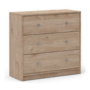 May Oak Finish Wooden 3 Chest of Drawers by Lavishway | Chest Of Drawers-49823
