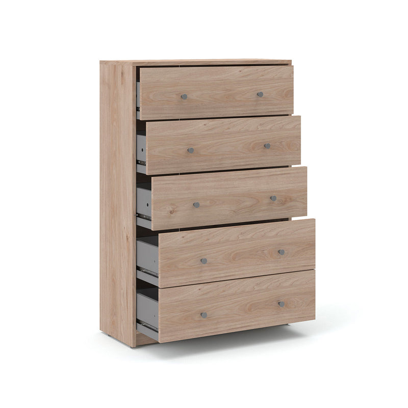 May Oak Finish Wooden 5 Chest of Drawers by Lavishway | Chest Of Drawers-49806