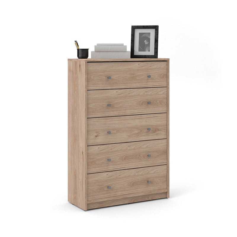 May Oak Finish Wooden 5 Chest of Drawers by Lavishway | Chest Of Drawers-49807