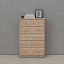 May Oak Finish Wooden 5 Chest of Drawers by Lavishway | Chest Of Drawers-49805