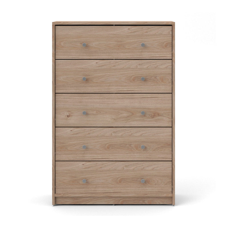 May Oak Finish Wooden 5 Chest of Drawers by Lavishway | Chest Of Drawers-49810