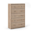 May Oak Finish Wooden 5 Chest of Drawers by Lavishway | Chest Of Drawers-49809