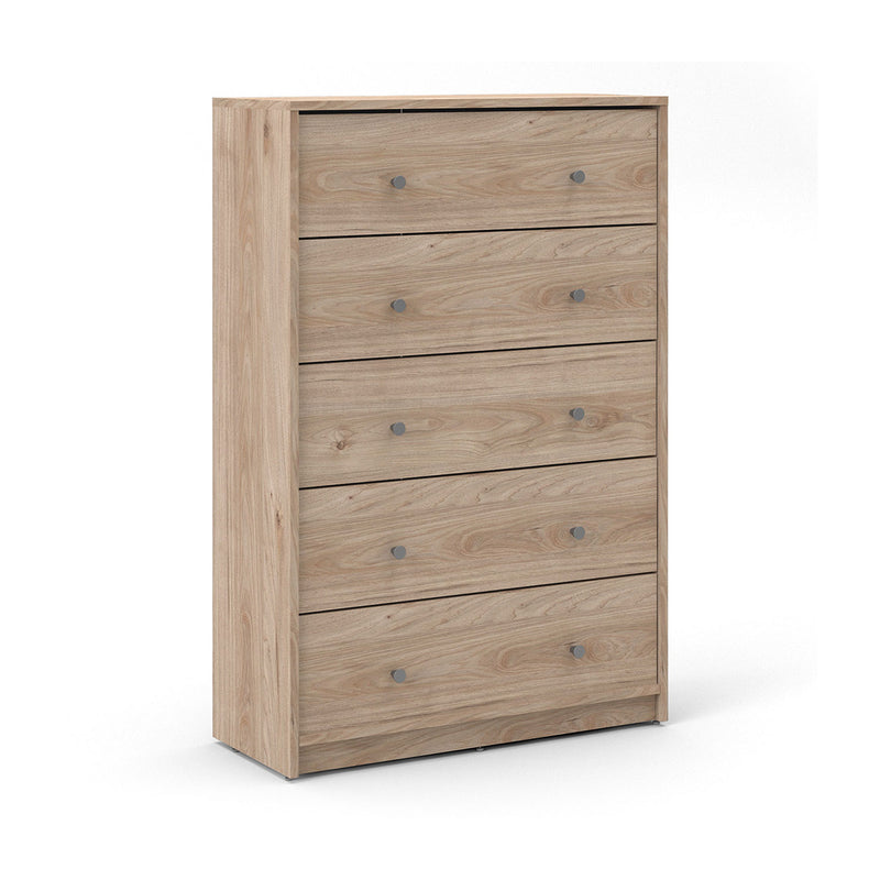 May Oak Finish Wooden 5 Chest of Drawers by Lavishway | Chest Of Drawers-49809