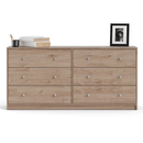 May Oak Finish Wooden 6 Chest of Drawers by Lavishway | Chest Of Drawers-49767