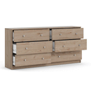May Oak Finish Wooden 6 Chest of Drawers by Lavishway | Chest Of Drawers-49765