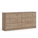 May Oak Finish Wooden 6 Chest of Drawers by Lavishway | Chest Of Drawers-49768